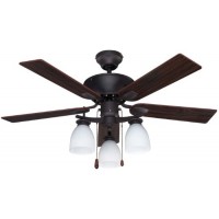 Canarm CF42NEW5ORB New Yorker Dual Mount 42-Inch Ceiling Fan with Flat Opal Light Kit and 5 Reversible Blades  Oil Rubbed Bronze - B003TQLO70